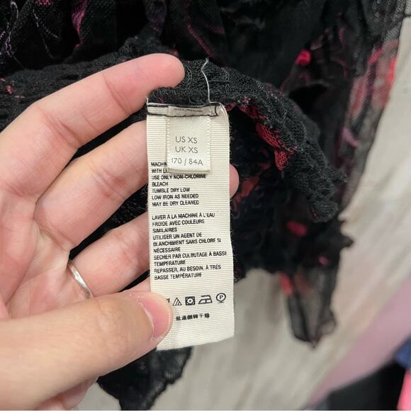 Free People Time for Shine Sheer Mesh Top in Dark Romance Combo - Picture 6 of 10